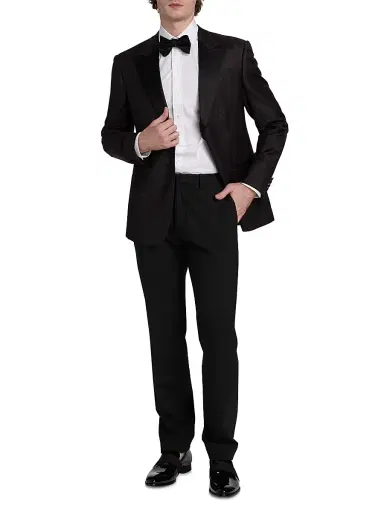 Emporio Armani Men's Jacquard Wool Dinner Jacket - Black Beauty | Thumbnail 2