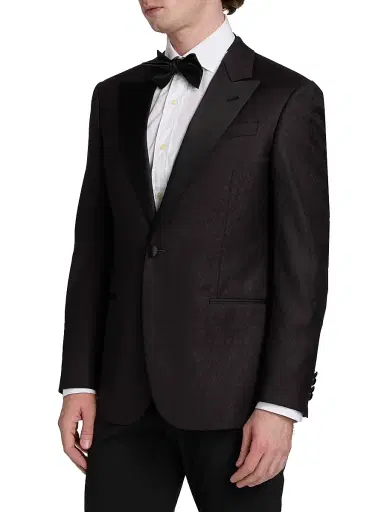 Emporio Armani Men's Jacquard Wool Dinner Jacket - Black Beauty | Thumbnail 4