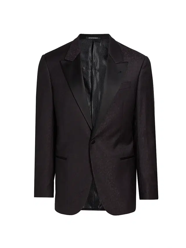 Emporio Armani Men's Jacquard Wool Dinner Jacket - Black Beauty