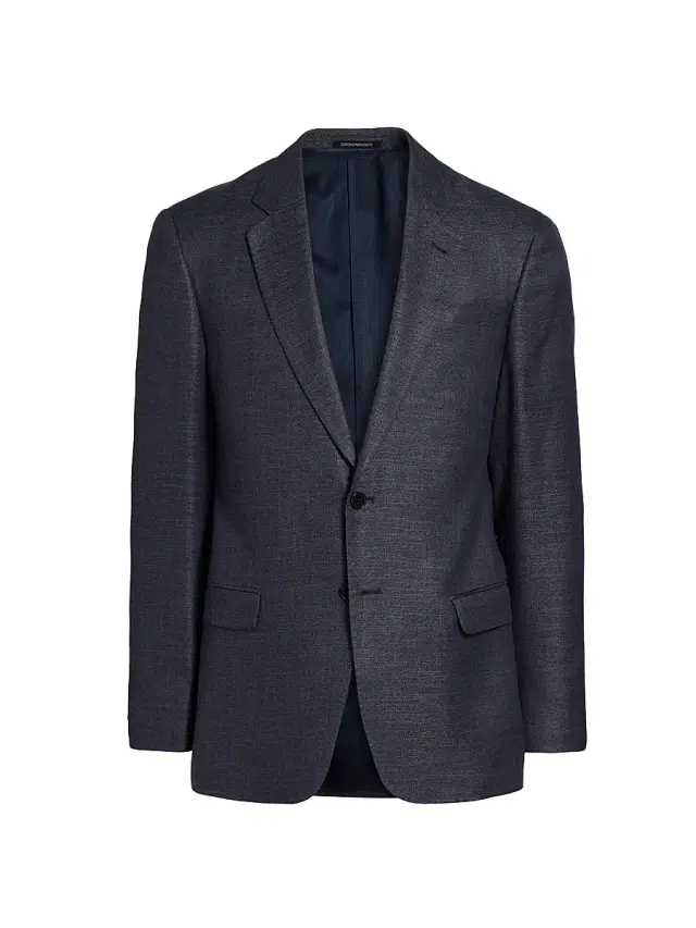 Emporio Armani Men's Woven Two-Button Sport Coat - Dark Grey