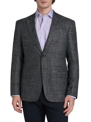 Emporio Armani Men's Textured Wool-Blend Sport Coat - Grey - Size 44 | Thumbnail 3 Emporio Armani Men's Textured Wool-Blend Sport Coat - Grey - Size 44 | Thumbnail 3
