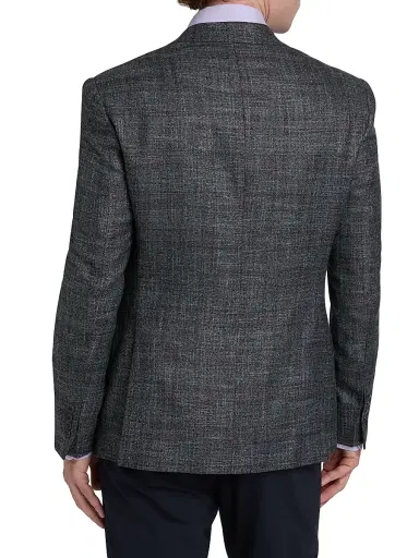 Emporio Armani Men's Textured Wool-Blend Sport Coat - Grey - Size 44 | Thumbnail 5 Emporio Armani Men's Textured Wool-Blend Sport Coat - Grey - Size 44 | Thumbnail 5