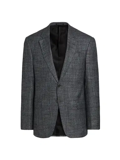 Emporio Armani Men's Textured Wool-Blend Sport Coat - Grey - Size 44 | Thumbnail 1 Emporio Armani Men's Textured Wool-Blend Sport Coat - Grey - Size 44 | Thumbnail 1