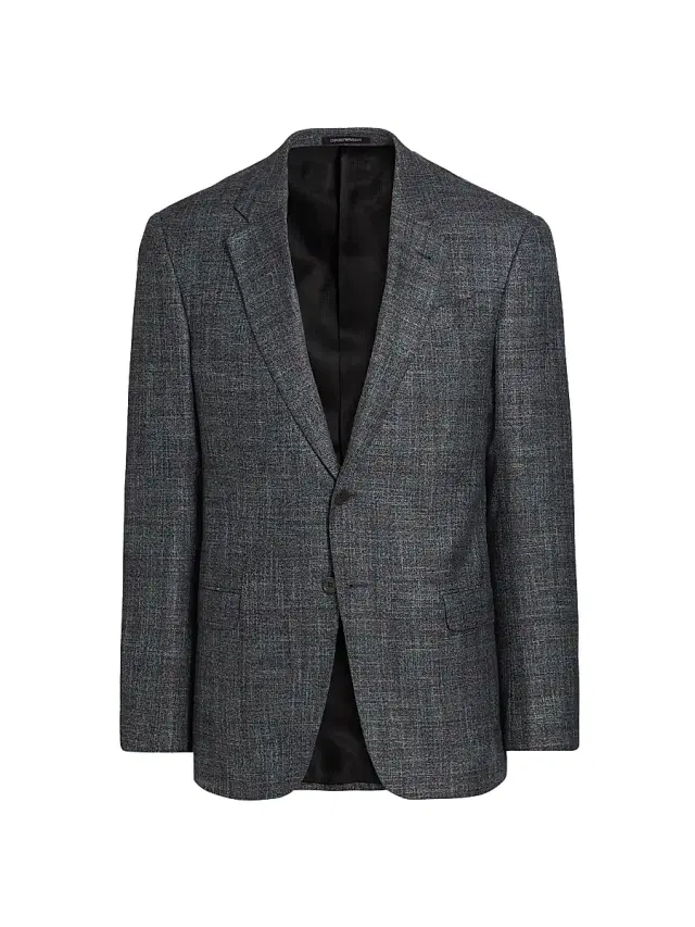 Men's Textured Wool-Blend Sport Coat - Grey