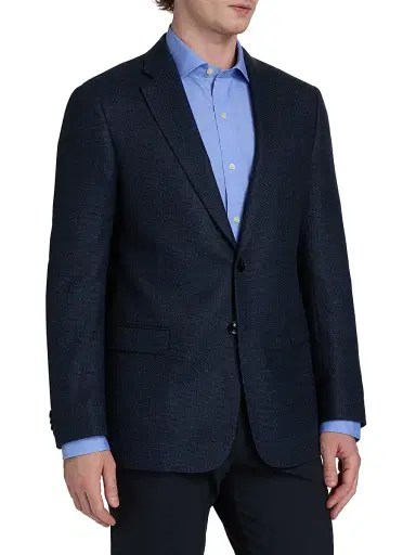 Giorgio Armani Men's Textured Wool-Blend Sportcoat - Blue - Size 44 | Thumbnail 4 Giorgio Armani Men's Textured Wool-Blend Sportcoat - Blue - Size 44 | Thumbnail 4