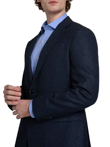 Giorgio Armani Men's Textured Wool-Blend Sportcoat - Blue - Size 44 | Thumbnail 6 Giorgio Armani Men's Textured Wool-Blend Sportcoat - Blue - Size 44 | Thumbnail 6