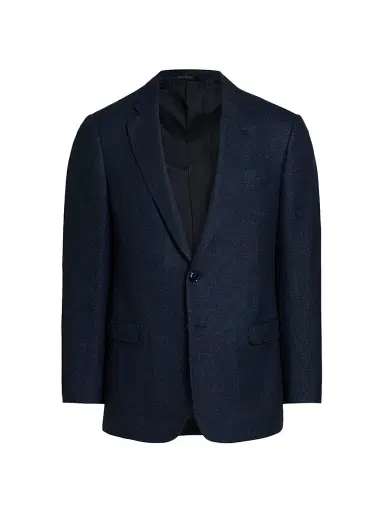 Giorgio Armani Men's Textured Wool-Blend Sportcoat - Blue - Size 44 | Thumbnail 1 Giorgio Armani Men's Textured Wool-Blend Sportcoat - Blue - Size 44 | Thumbnail 1