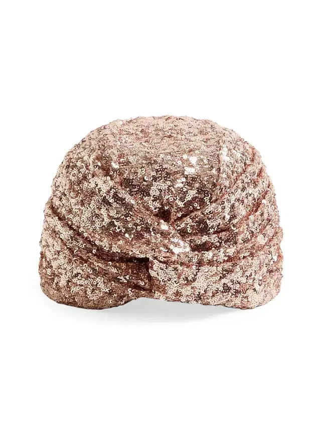 Valentino Garavani Women's Sequinned Turban - Rose Gold