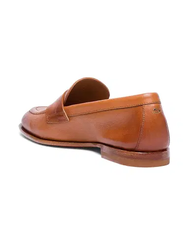 Santoni Women's Famed Leather Penny Loafers - Light Brown - Size 10.5 | Thumbnail 3