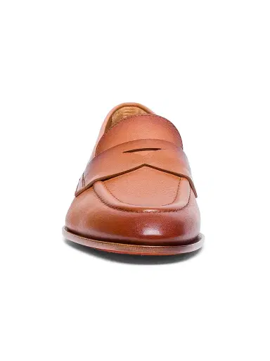 Santoni Women's Famed Leather Penny Loafers - Light Brown - Size 10.5 | Thumbnail 5