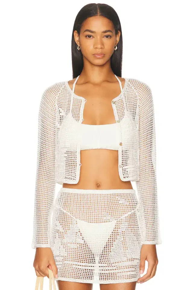 Calle Del Mar Nautical Crochet Cardigan
