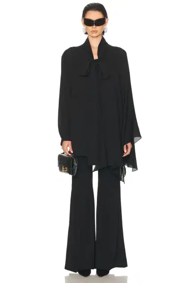 Balenciaga Washed Silk Georgette Top | Thumbnail 5