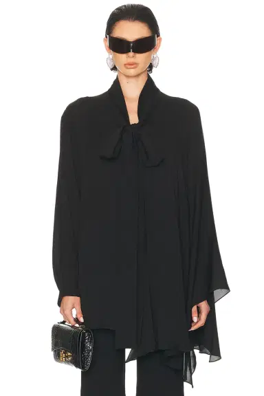 Balenciaga Washed Silk Georgette Top | Thumbnail 1