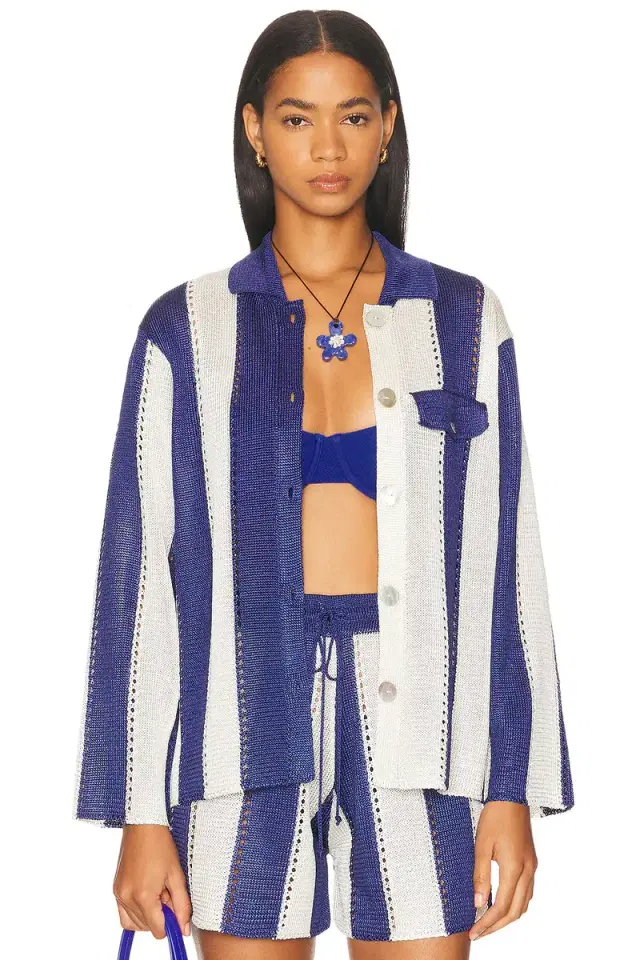 Calle Del Mar Cabana Stripe Long Sleeve Shirt