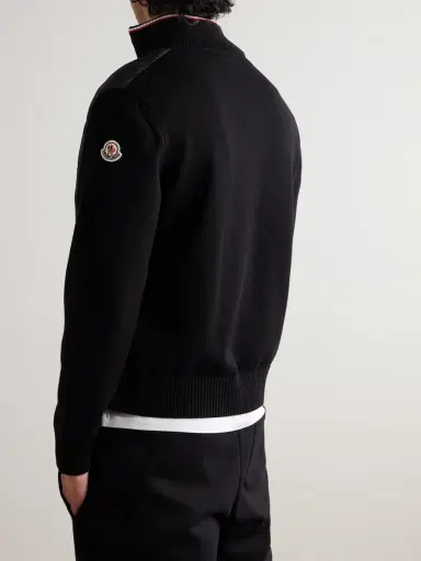 Moncler Logo-Appliquéd Quilted Shell-Panelled Cotton Down Cardigan - Men | Thumbnail 3 Moncler Logo-Appliquéd Quilted Shell-Panelled Cotton Down Cardigan - Men | Thumbnail 3