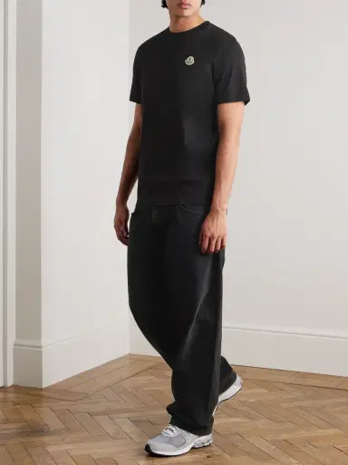 Moncler Three-Pack Logo-Appliquéd Cotton-Jersey T-Shirts - Men | Thumbnail 2