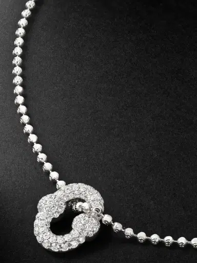 Greg Yuna Umlaut 18-Karat White Gold Diamond Ball Chain Necklace - Men | Thumbnail 4 Greg Yuna Umlaut 18-Karat White Gold Diamond Ball Chain Necklace - Men | Thumbnail 4