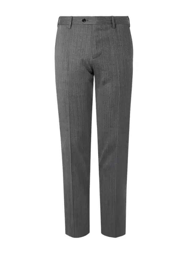 Straight-Leg Herringbone Virgin Wool-Blend Trousers - Men