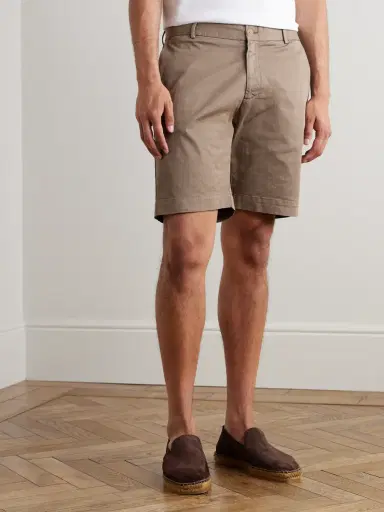 Sunspel Straight-Leg Garment-Dyed Cotton-Blend Twill Chino Shorts - Men | Thumbnail 3