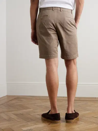Sunspel Straight-Leg Garment-Dyed Cotton-Blend Twill Chino Shorts - Men | Thumbnail 4