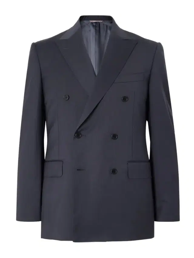 Double-Breasted Super 130s Wool Suit Jacket - Men