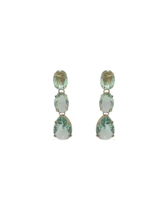 Wish Fine Jewelry 29.92ct Amethyst Tsavorita 18K Gold Earrings