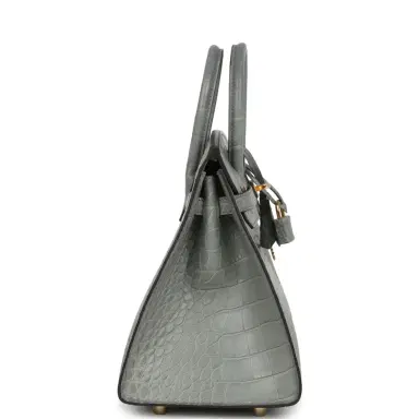 HERMÈS Hermes Birkin Sellier 25 Gris Ciment Matte Alligator Gold Hardware | Thumbnail 3