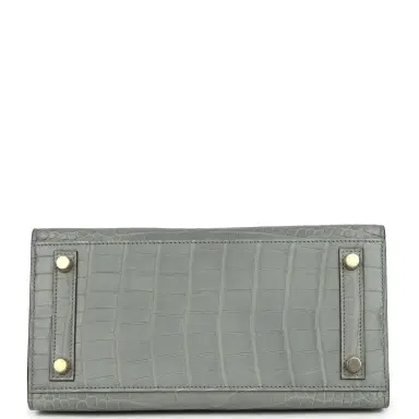 HERMÈS Hermes Birkin Sellier 25 Gris Ciment Matte Alligator Gold Hardware | Thumbnail 6