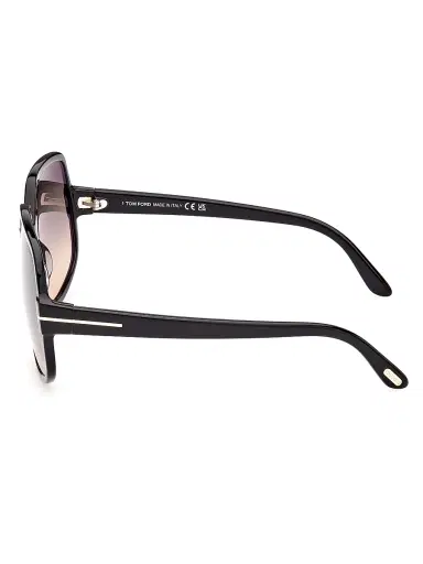 TOM FORD Women's 60MM Geometric Sunglasses - Shiny Black | Thumbnail 2