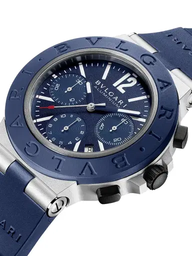 BVLGARI Women's Aluminum, Titanium & Rubber Chronograph Watch/41MM - Blue | Thumbnail 5 BVLGARI Women's Aluminum, Titanium & Rubber Chronograph Watch/41MM - Blue | Thumbnail 5