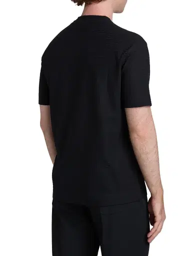 Emporio Armani Men's Box Stitch Cotton T-Shirt - Fancy Blue | Thumbnail 5 Emporio Armani Men's Box Stitch Cotton T-Shirt - Fancy Blue | Thumbnail 5