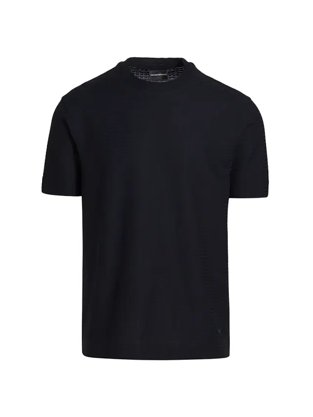 Men's Box Stitch Cotton T-Shirt - Fancy Blue