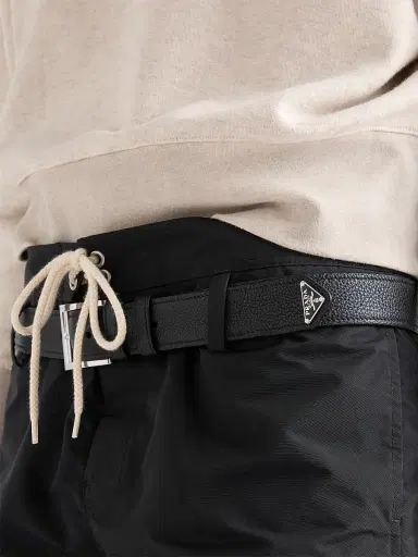 Prada Men's Leather Belt - Grey | Thumbnail 2