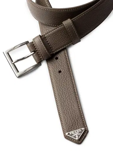 Prada Men's Leather Belt - Grey | Thumbnail 5