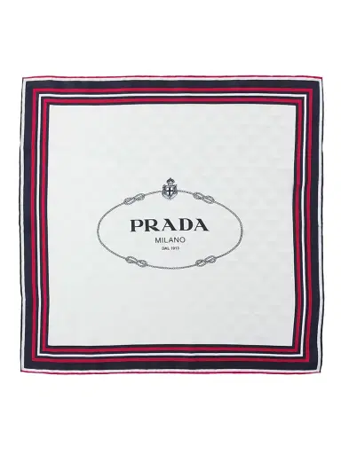 Prada Women's Printed Silk Twill Jacquard Square Scarf - Beige | Thumbnail 1