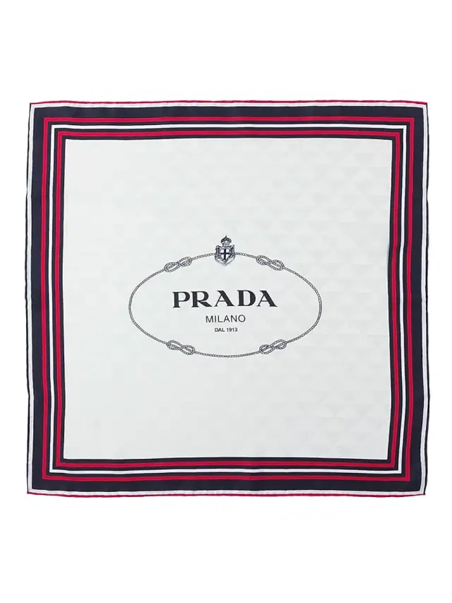 Prada Women's Printed Silk Twill Jacquard Square Scarf - Beige
