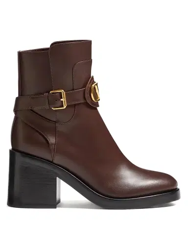 Valentino Garavani Women's VLogo Signature Calfskin Ankle 70MM Boots - Fondant | Thumbnail 1 Valentino Garavani Women's VLogo Signature Calfskin Ankle 70MM Boots - Fondant | Thumbnail 1