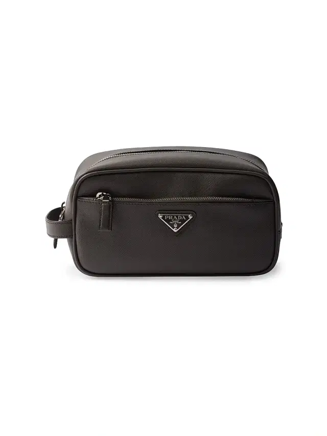 Prada Saffiano Leather Travel Pouch - Grey