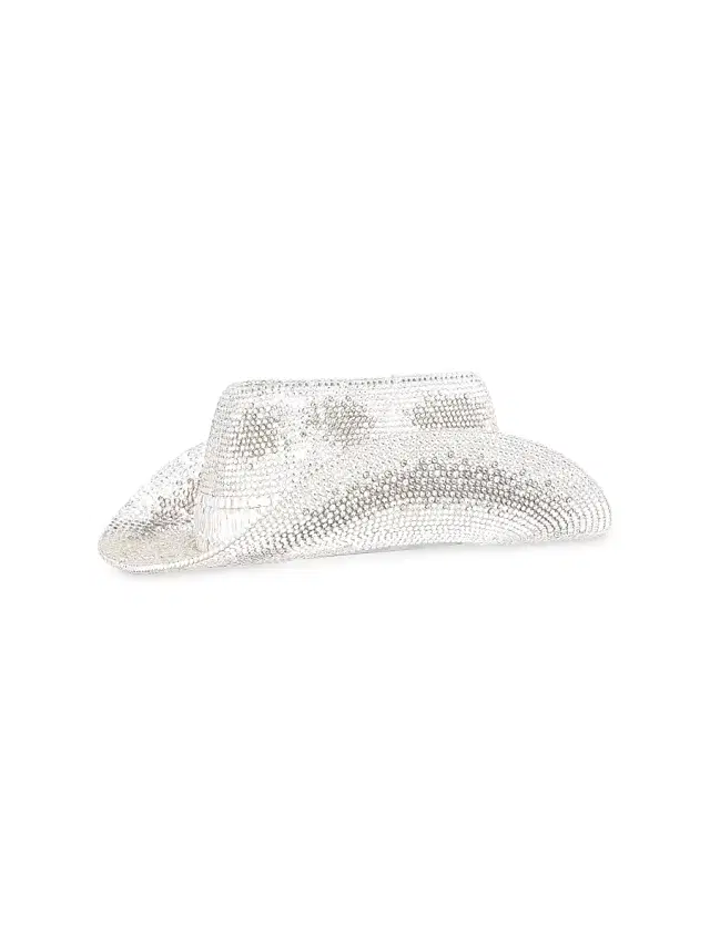 Women's Cowboy Hat Jane Crystal-Embellished Convertible Clutch - Silver Rhine Multi