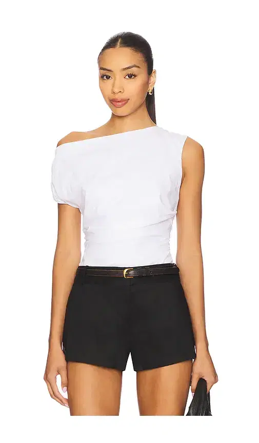 Good American Poplin Off Shoulder Top
