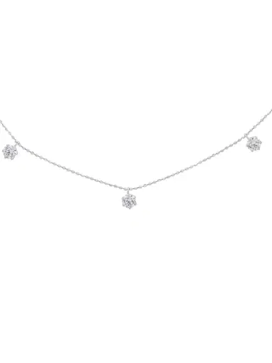 Wish Fine Jewelry 1.08ct Diamond 18K Gold Stationed Dangle Drop Necklace | Thumbnail 1
