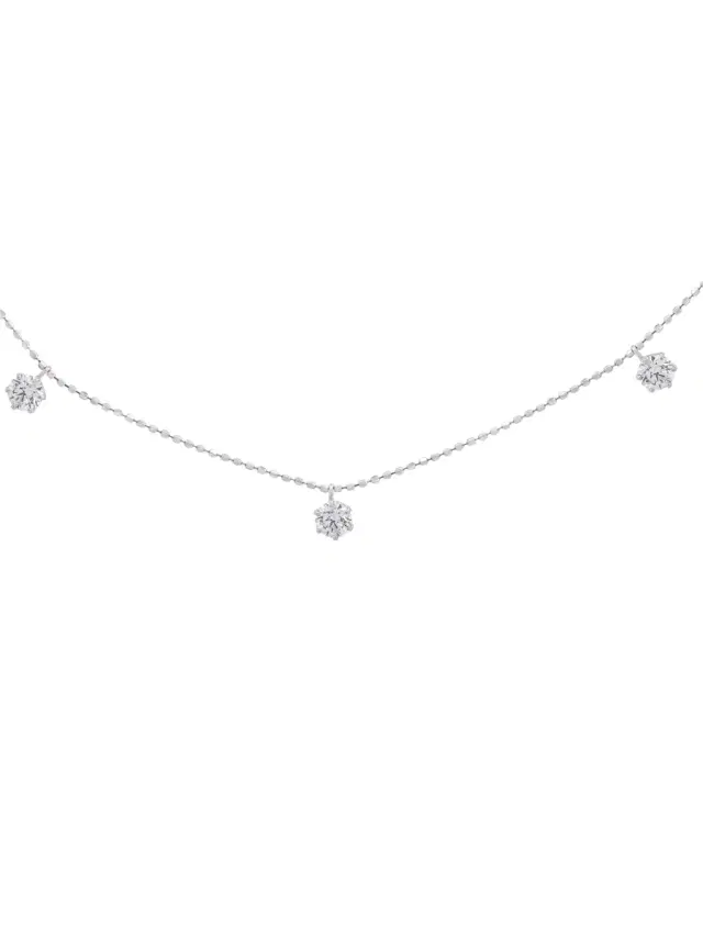 Wish Fine Jewelry 1.08ct Diamond 18K Gold Stationed Dangle Drop Necklace