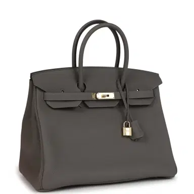 HERMÈS Hermes Birkin 35 Gris Mouette Togo Permabrass Hardware | Thumbnail 2