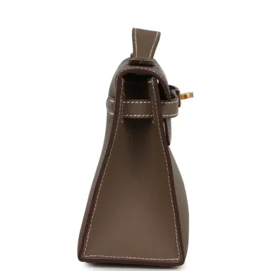 HERMÈS Hermes Kelly Pochette Etoupe Swift Gold Hardware | Thumbnail 4 HERMÈS Hermes Kelly Pochette Etoupe Swift Gold Hardware | Thumbnail 4