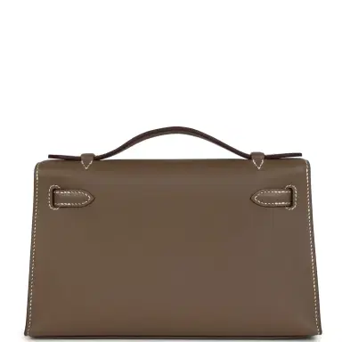HERMÈS Hermes Kelly Pochette Etoupe Swift Gold Hardware | Thumbnail 5 HERMÈS Hermes Kelly Pochette Etoupe Swift Gold Hardware | Thumbnail 5