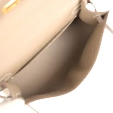 HERMÈS Hermes Kelly Pochette Etoupe Swift Gold Hardware | Thumbnail 8 HERMÈS Hermes Kelly Pochette Etoupe Swift Gold Hardware | Thumbnail 8