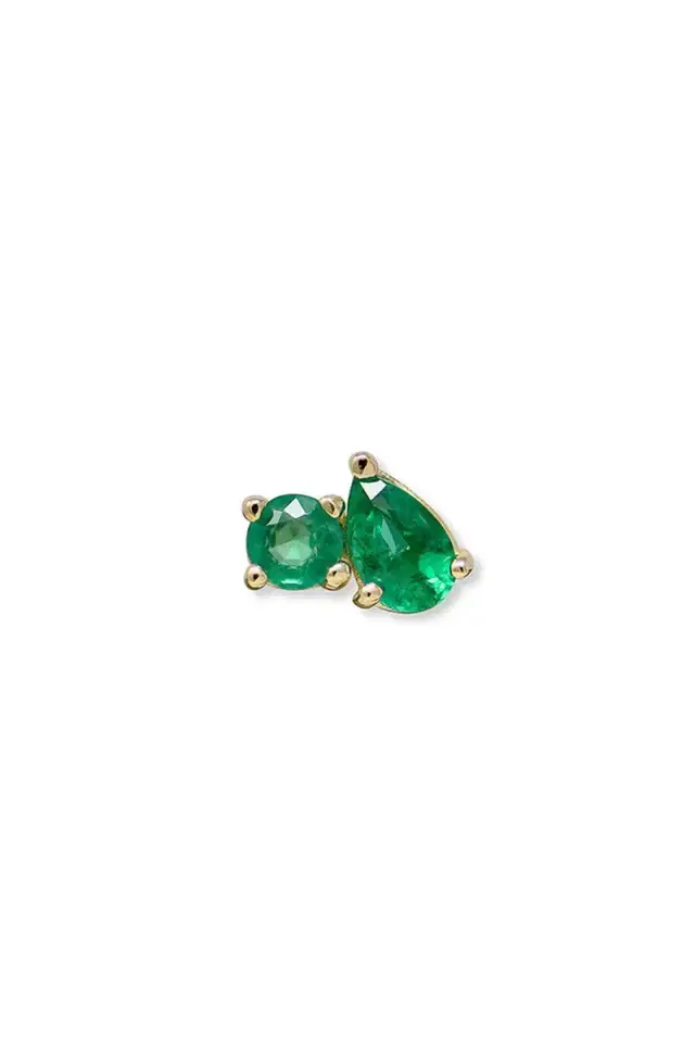 Anzie Jumelle Emerald Stud Earring
