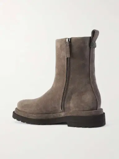 Brunello Cucinelli Bead-embellished Suede Ankle Boots | Thumbnail 3