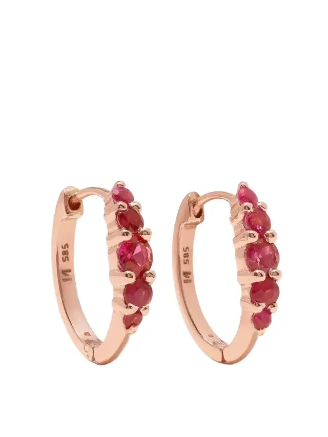 Rivulet Medium 18-karat Rose Gold Ruby Hoop Earrings
