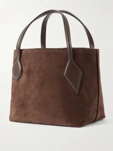 Liffner Micro Leather-trimmed Suede Tote | Thumbnail 3 Liffner Micro Leather-trimmed Suede Tote | Thumbnail 3